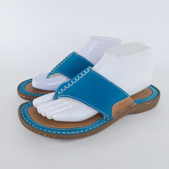 UGG Shoes - UGG Australia Womens Blue Turquoise US 8 Fur Lined Thong Flip Flops Sandals 1610